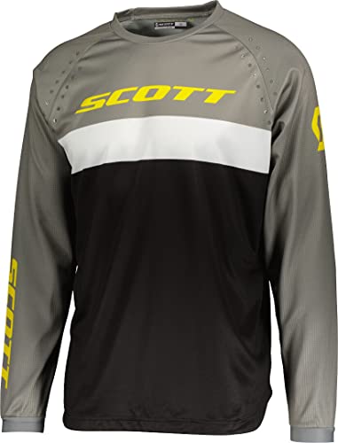 Athletisches Design Scott 350 Evo Swap Maglia Motocross (Black/Grey/Yellow,M)