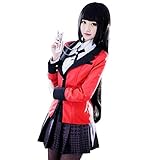 Disfraz Yumeko Jabami (trazo del manga/anime "Kakegurui") Uniforme escolar Hyakkaou de Yumeko Jabami Material: fibra de poliéster (poliéster) Incluye: camisa, pajarita, abrigo, falda, collar