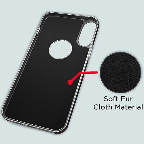 Image of Amazon Basics Back Cover iPhone X /Xs Silver Electroplated Chrome | Full Camera Protection | Chrome Leather | Flexible Pu Leather Bumper Case (Black)