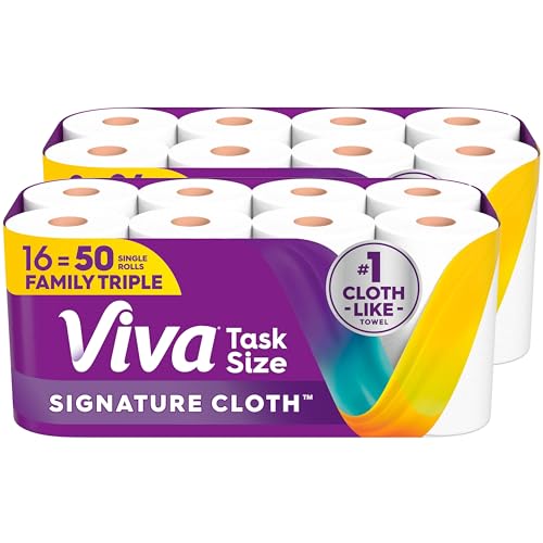Image of Viva Signature Cloth Paper Towels, Task Size, 16 Family Triple Rolls, 141 Sheets per Roll (Packaging May Vary)