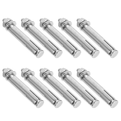 FESTFENDS 10pcs Galvanised Carbon Steel Concrete Wall Anchors M8x80 Expansion Screws with Steel Countersunk Screws for Secure Connection and Reliability in Industrial Applications