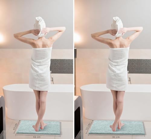 Yimobra Rutschfester Badezimmerteppich Extra weich und bequem Wasserabsorbierende, Dicke und maschinenwaschbare Badematte Flauschig für… – Ansicht 6