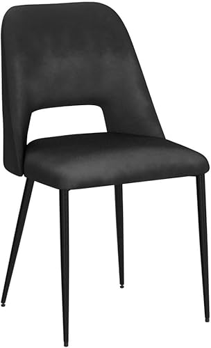 Miniatura 12 de Juego de 4 sillas de comedor de terciopelo, modernas sillas de comedor tapizadas de mediados de siglo con patas de metal, asientos modernos para