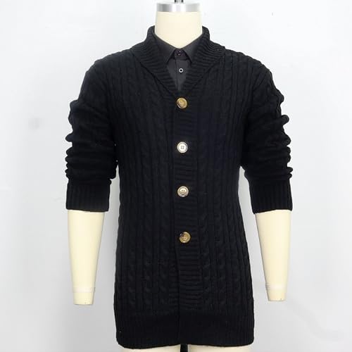 Men's Shawl Collar Cardigan Sweater Slim Button Knit Ribbed Sweaters Long Cardigans Long Sleeve Knitted Outerwear2