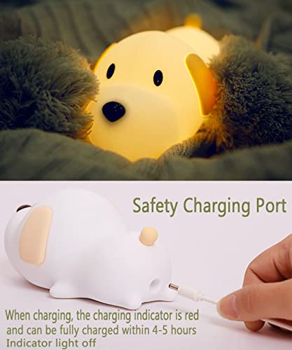 Happybag L-05 Kids Night Light,Cute Soft Silicone Dog Lamp Dimmable Nursery Portable Puppy Kawaii Lamps,Bedside Lamp For Baby And Toddler,Boy Girls thumb #4