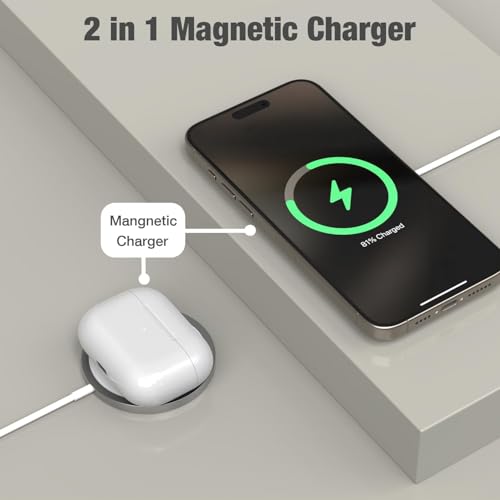 Image of New Magnetic Wireless Charger for iPhone,MagSaf Fast Charger USB C 15W,Qi Type C Wireless Charging Compatible with iPhone 17 /17 pro /17 Pro max /16 /16 Plus /16 Pro /16 Pro Max /15 /14 /13 /12 Series(White)