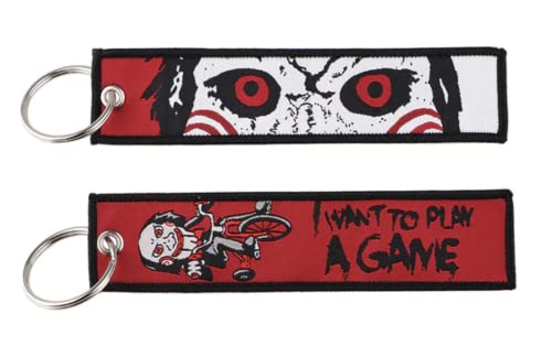 Saw Jigsaw Billy the Puppet Mask Classic Horror Movie Film Keychain Key Tag Chain Fob Ring