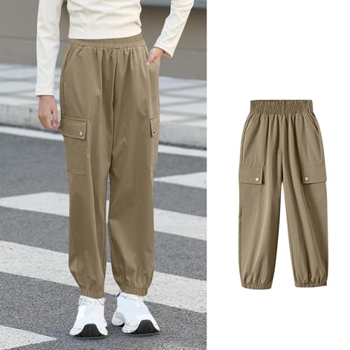 Cargo Sweatpants for Boys Elastic Waist Casual Baggy Workout Joggers Comfy Active Outdoor Hiking Trousers with Pockets2