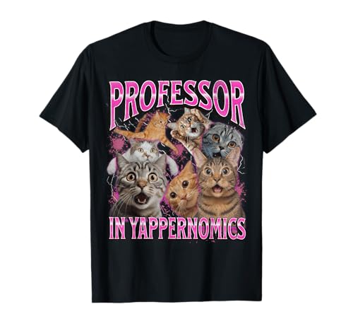 Profesor En Yappernomics Funny Cat Meme Bootleg Gráfico Camiseta