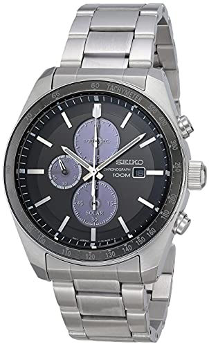 Seiko SSC715 Solar Stainless Steel Grey Dial Men's Chronograph Tachymeter Watch