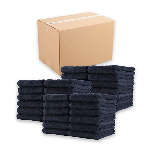 Image of Arkwright Bleach Resistant Salon Towels Bulk - 100% Cotton Hair Towels, Soft, Absorbent, Quick Dry Spa & Barber Towels for Hair Stylist, Nail Salon & Esthetician, 16 x 27, Navy (Case of 144)