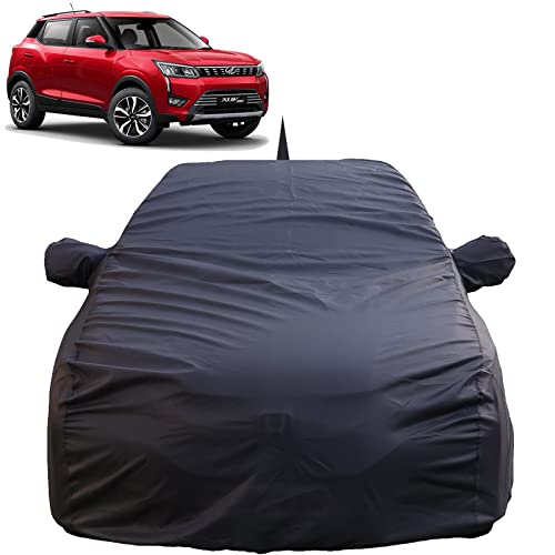 Image of Autofact Waterproof Car Body Cover Compatible with Mahindra XUV 300 (2019 to 2022) with Mirror and Antenna Pockets, 4 x 4 American Matty, Long Lasting Strong Durable Material, Grey Color.