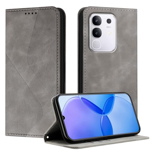 Étui compatible avec Samsung Galaxy A52s 5G portefeuille cuir gris