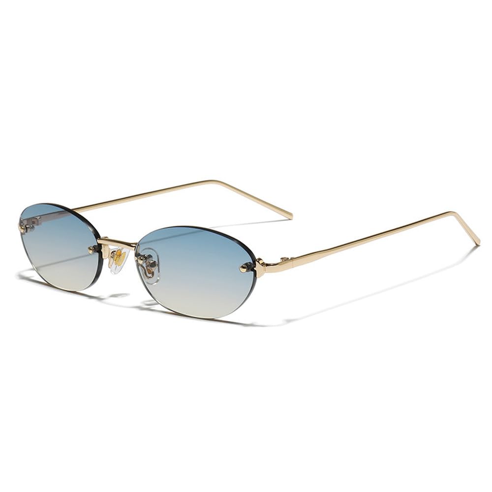 Gafas de sol exteriores sin montura estilo retro, estilo punk Y2K, para hombre y mujer, con protección UV400.