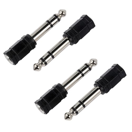 ExcellaElite Headphone Jack Adapter 4 PCS,Jack Adapter 6.5mm Male to 3.5mm Female Dual Channel Small and Portable Suitable for Digital Piano Keyboard,Etc