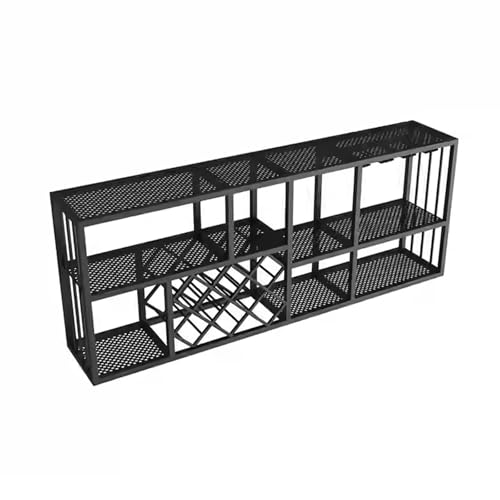 Soporte para botellas de vino industrial de hierro negro