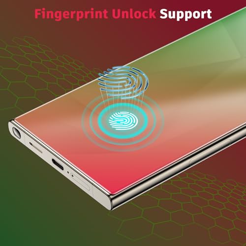 LYWHL 2 Pack for Samsung Galaxy S24 Ultra Privacy Screen Protector [Support Fingerprint Unlock], Colorful Gradient Anti Blue Light Anti Spy HD Screen Protector PET Material Film Easy Installation