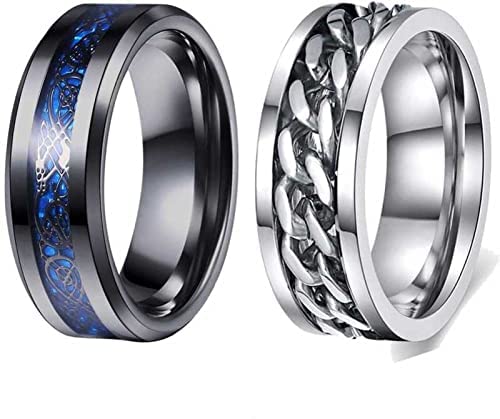 VIEN Rings for Men 2 Pcs Combo Ring Stainless Steel Rings Draogn Celtic Smooth Finish Rings For Men and Boys. (21) (B0BZLF2ZQ9) Amazon Price History, Amazon Price Tracker