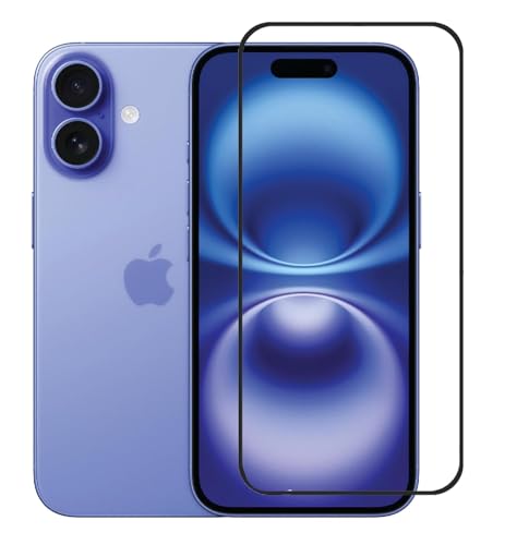 Image of DD SON Tempered Glass Screen Protector Compatible for iPhone 16 Smartphone (6.1 Inch) HD Glass with Edge to Edge Coverage and Easy Installation kit,Black