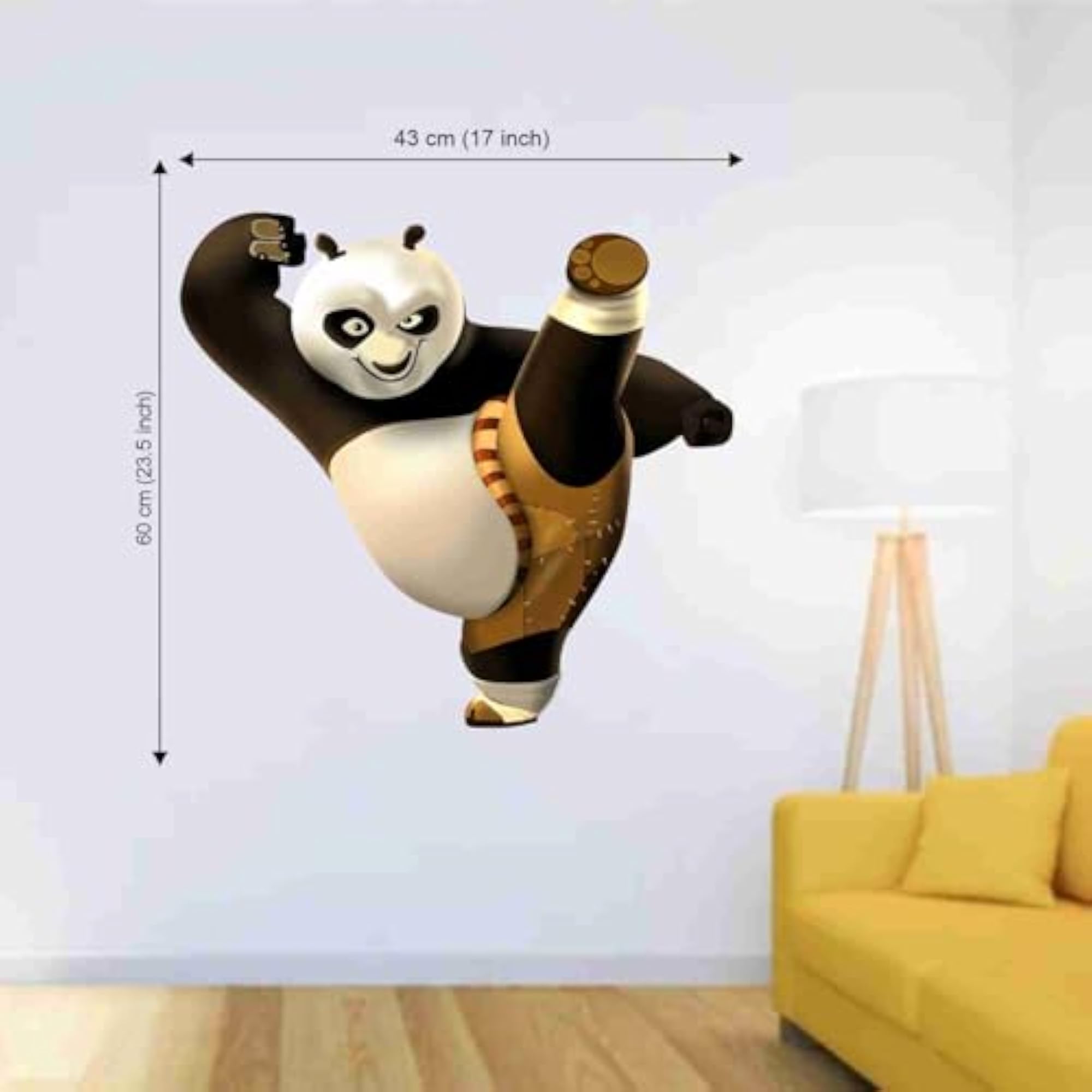 Kungfu Theme Cartoon Panda Wall Sticker