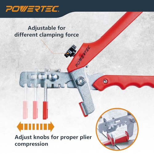 Image of POWERTEC Tile Leveling System Tile Leveling Pliers for Floor and Wall Tile Installation, 1 Pack (71896)