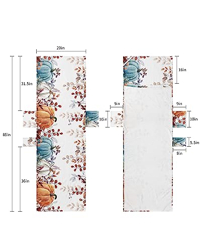 Multi Pumpkins, Beach Lounge Chair Towel Cover, Soft Chaise Lounge Towel with Side Pockets Patio Pool Chairs Cover for Beach/Pool Sunbathing 29x85 Chic Eucalyptus Leaves Fall Teal Pumpkins