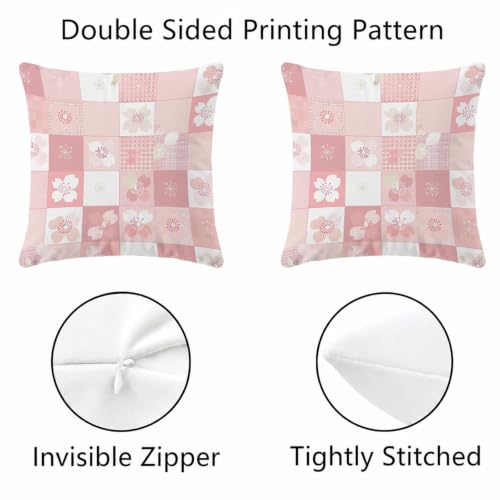 Housse de coussin extérieur imperméable 60x60 rose géométrique - 7