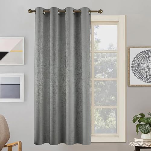 Image of FRESH FROM LOOM Supreme Texture Polyester Padre| Semi Black Out 80% Room Darkening Screens | Curtains for Home 6 Feet (Grey| 1pc| Double Weaved Parda | Eyelet Ring | Window Curtain)