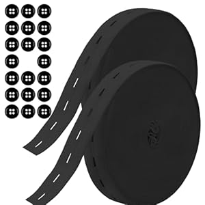 Maxmoc 14M Gummiband mit Knopfösen, 2 Rollen