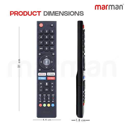 Image of marman Compatible with Croma Smart Tv Remote Control Original Model CREL7370 Suitable for 4K LED Ultra HD Android Television with Voice Command, Google Assistant and Streaming Apps - Pairing Must !