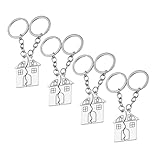 Healeved 4 Paar Schlüsselanhänger mit Hängendem Hauspaar Anhänger Leichtes Paar Dekor als Valentinstags und Taschenanhänger