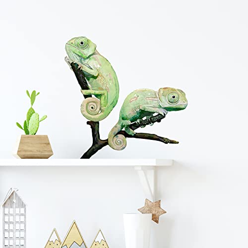 Royolam Chameleons Wall Decal Nursery Lizard Animal Wall Sticker Removable Peel And Stick Waterproof Wall Art Decor Stickers For Kids Baby Classroom Preschool Living Room Playing Room Bedroom School (Chameleon-B) #TOP25