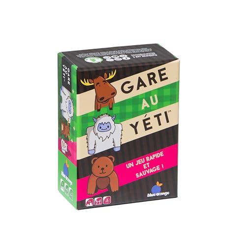 Blue Orange - Gare au Yéti - Jeu de Société - Ambiance - Cartes - Collection Animaux - Rapidité - Idéal Entre Amis ou en Famille - A Partir de 7 Ans