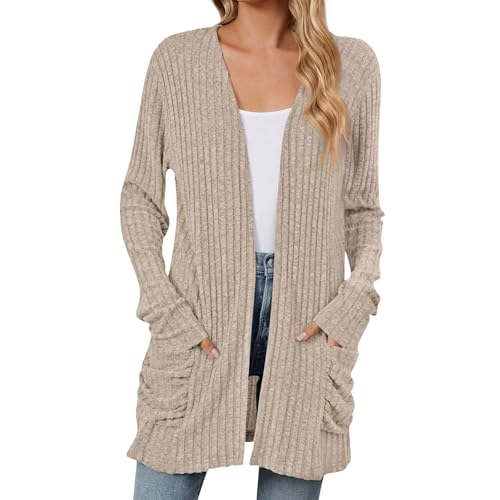 Cardigan en tricot long pour femme gilet doux style bureau