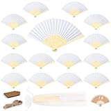 lalago 15 Stück Fächer Weiß Faltbare Handfächer Fächer Hochzeit Bambus Faltfächer Papierfächer Zum DIY Bemalen für Hochzeit Gäste Geschenk Geburttag Party DIY und Wand Dekoration