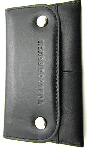 Men's Very Soft Sheep Nappa Leather Tobacco Pouch Wallet Holder 1198 One Size Black