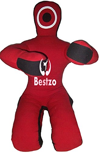 Bestzo MMA Martial Arts Brazilian Grappling Dummy Red Sitting Position Canvas- 59 inches-Unfilled