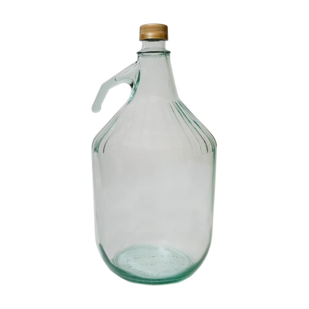 DIAH Do It At Home 5L Large Glass Carboys with Leakproof Screw Cap - Reusable Brewing Demijohn Fermentation Vessels for Homemade Wine, Hard Cider, Spirits & Liquid Storage