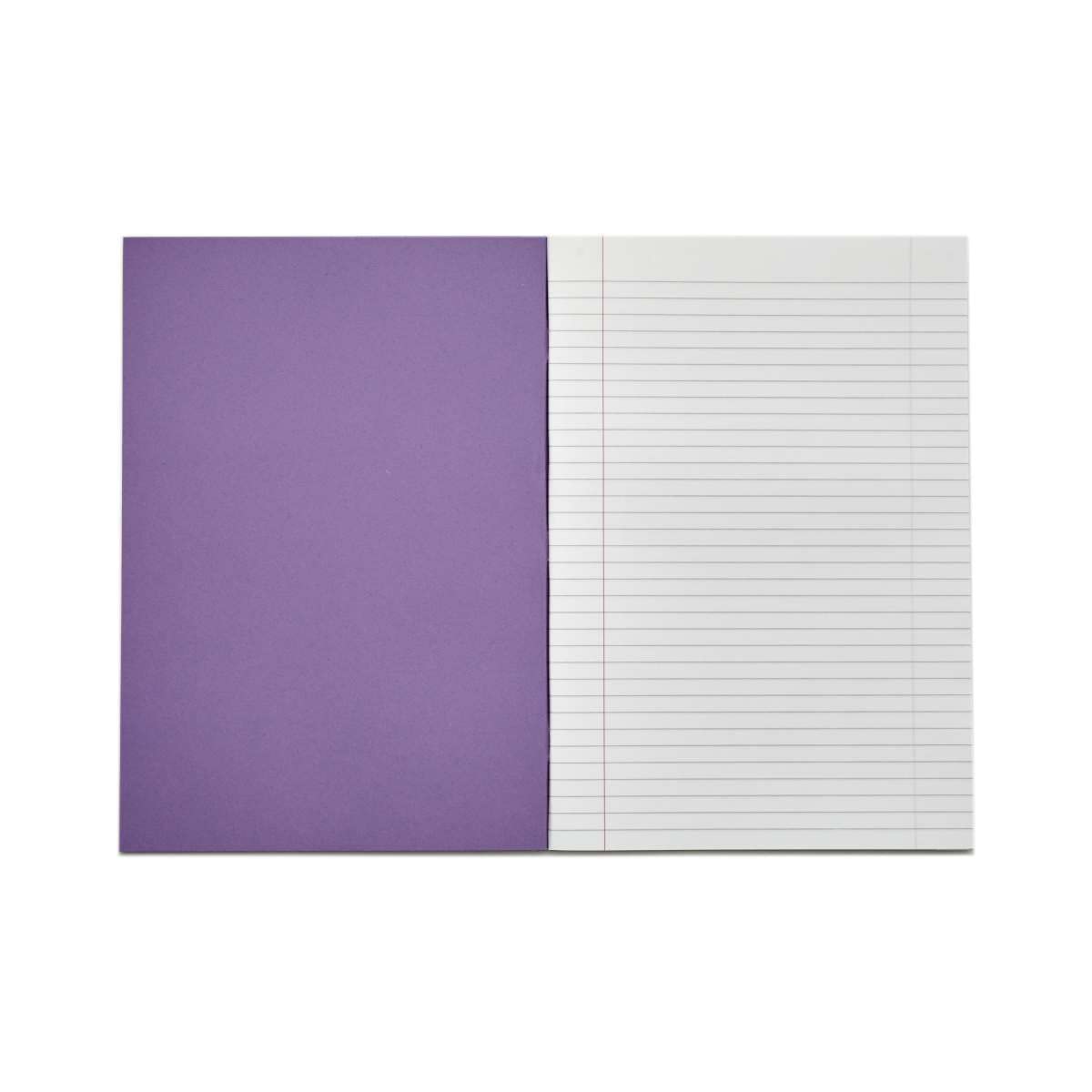Rhino A4 Exercise Book 48 page, Purple, 8mm Ruled & Margin Pages (Pack 100) — image 1