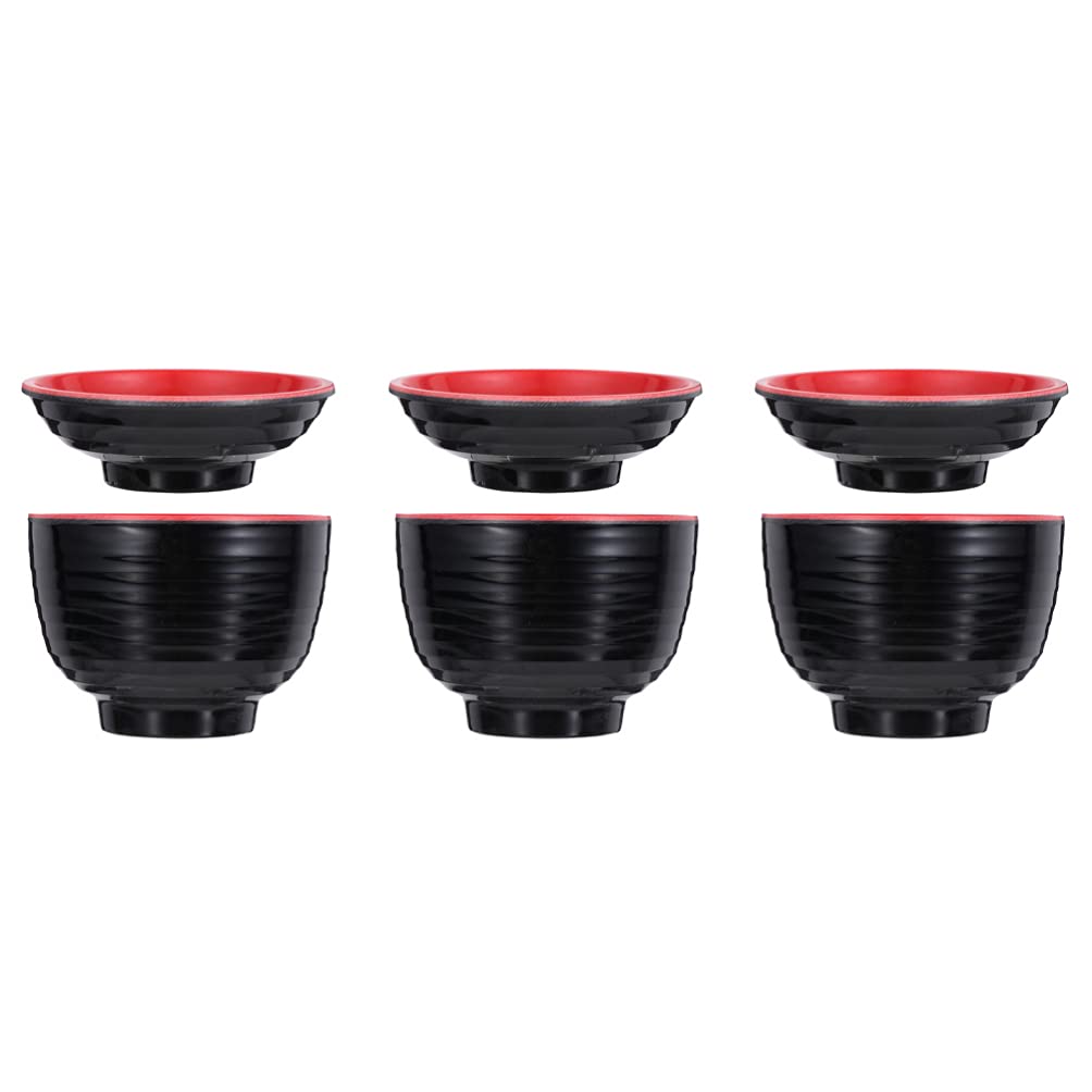 DOITOOL 3Sets Miso Soup Bowls with Lids Unbreakable Japanese Ramen Bowls for Miso,Soup,Instant Noodle,Rice,Salad,Snack