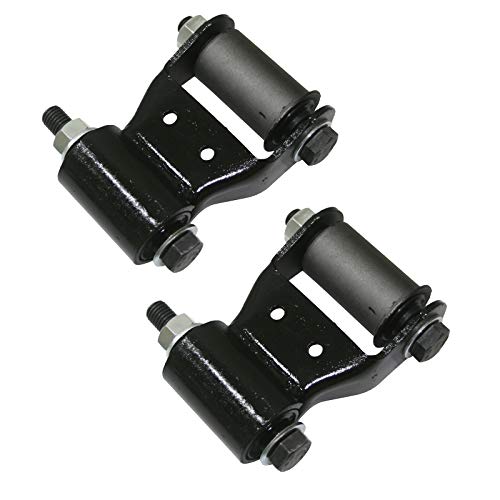 2pcs Black Leaf Spring Shackle Kit (Includes Bolts, Washers, Nuts) Rear Position Compatible with 1997-2010 Dodge Dakota and 2006-2009 Mitsubishi Raider