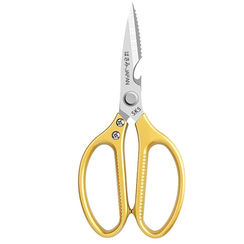 Mnuvxzaewf Golden Yellow Multi-Purpose Cutting Scissors, Stainless Steel(Golden Yellow)