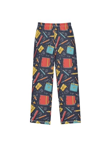 ZZKKO Blackboard Notebooks Pens Boys Pants for Kids Jogger Pants with Pockets S