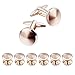 HAWSON Cufflink and Studs Tuxedo Set Rose Gold Color with Platinum Finish Two Cufflinks with Six Shirt Studs individually wrapped in Stylish Velvet Gift Bag