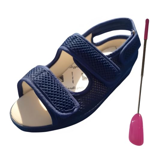 10-KALMA Zapatos Ortopédicos Mujer - Zapatillas Horma Ancha – Cómodas – Pies Delicados (NEGRO, Sistema tallas calzado EU, Adulto, Números, 3X-Ancho, 37)
