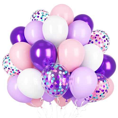Ousuga Ballons Rose Violet 50 Pièces 12 Pouces, pour Anniversaire Fille Noël Nouvel An Fête...