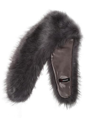 Soul Young Faux Fur Collar Women's Neck Warmer Scarf Wrap,Grey,One Size2