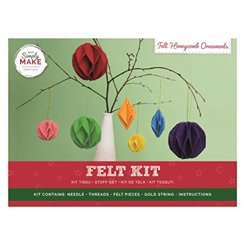 Simply Make Felt Honeycombe Craft Kit Set, Christmas Craft Accessories