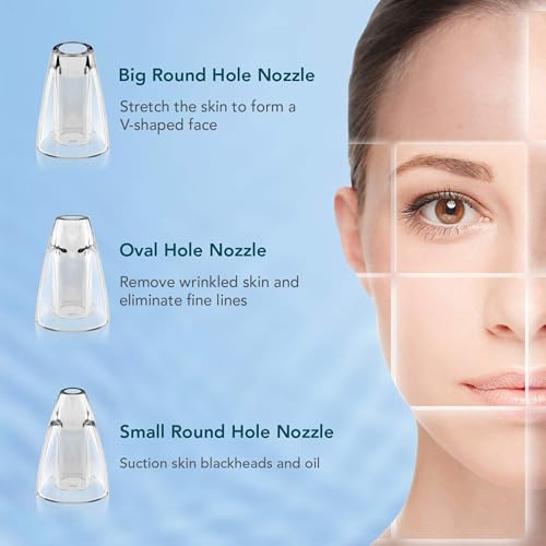 Image of SKYLIGHT Blackhead Remover Vacuum Electric Pore Cleaner for Whitehead Removal Tool, Acne Deep Face Machine, USB Rechargeable Derma Adjustable Suction & Interchangeable Heads Facial Device Men Women