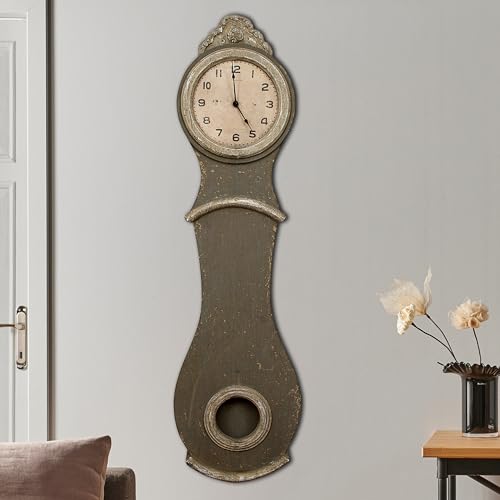 Creative Co-Op Distressed Grey Grandfather Wall Clock
